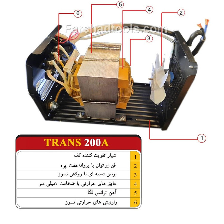 دستگاه جوش ۲۰۰ آمپر ترانسی کلید سلکتوری تک فاز مدل TRNS200 الکتروجوش